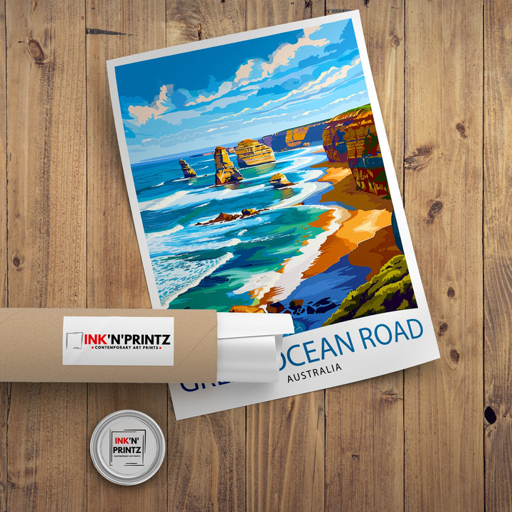 Great Ocean Road Travel Poster Coastal