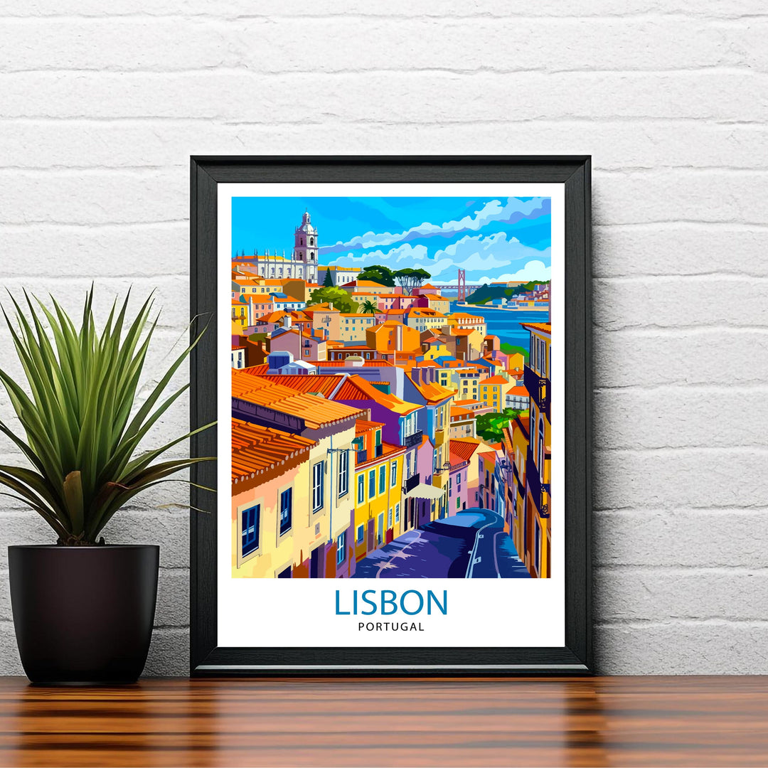 Lisbon Portugal Travel Poster