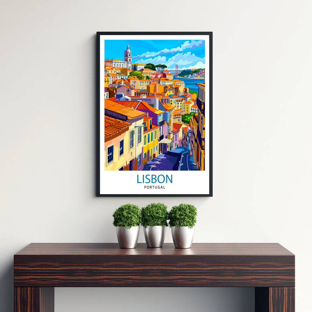 Lisbon Portugal Travel Print Wall Decor Lisbon Poster Portugal Travel Prints Lisbon Art Print Lisbon Illustration Lisbon Wall Art