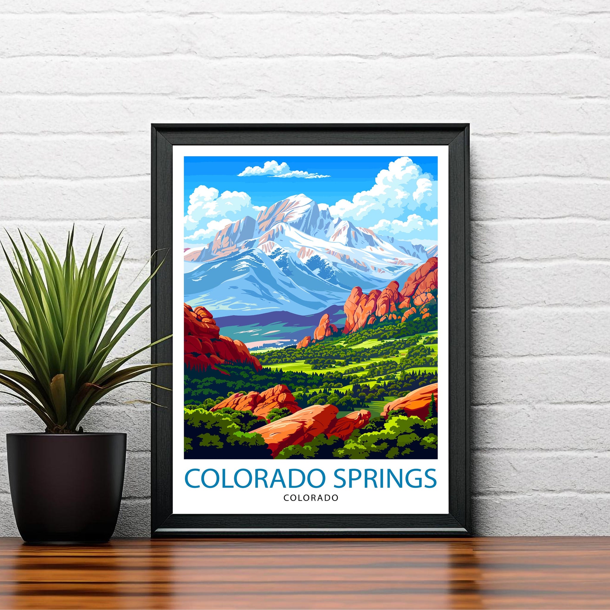 Colorado Springs Colorado Travel Print Wall Decor Wall Art Colorado Springs Wall Hanging Home Décor Colorado Springs Gift Art Lovers