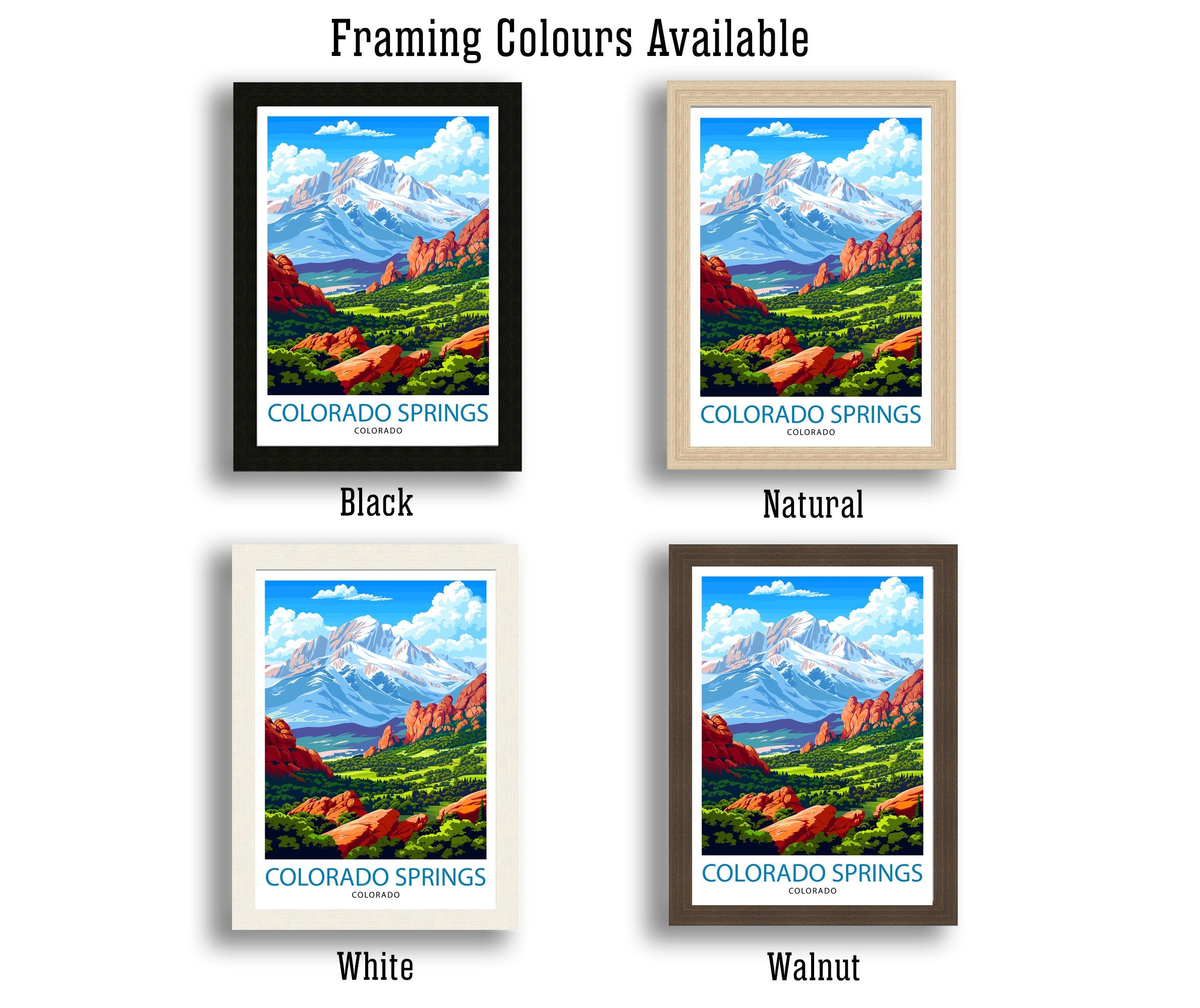 Colorado Springs Colorado Travel Print Wall Decor Wall Art Colorado Springs Wall Hanging Home Décor Colorado Springs Gift Art Lovers