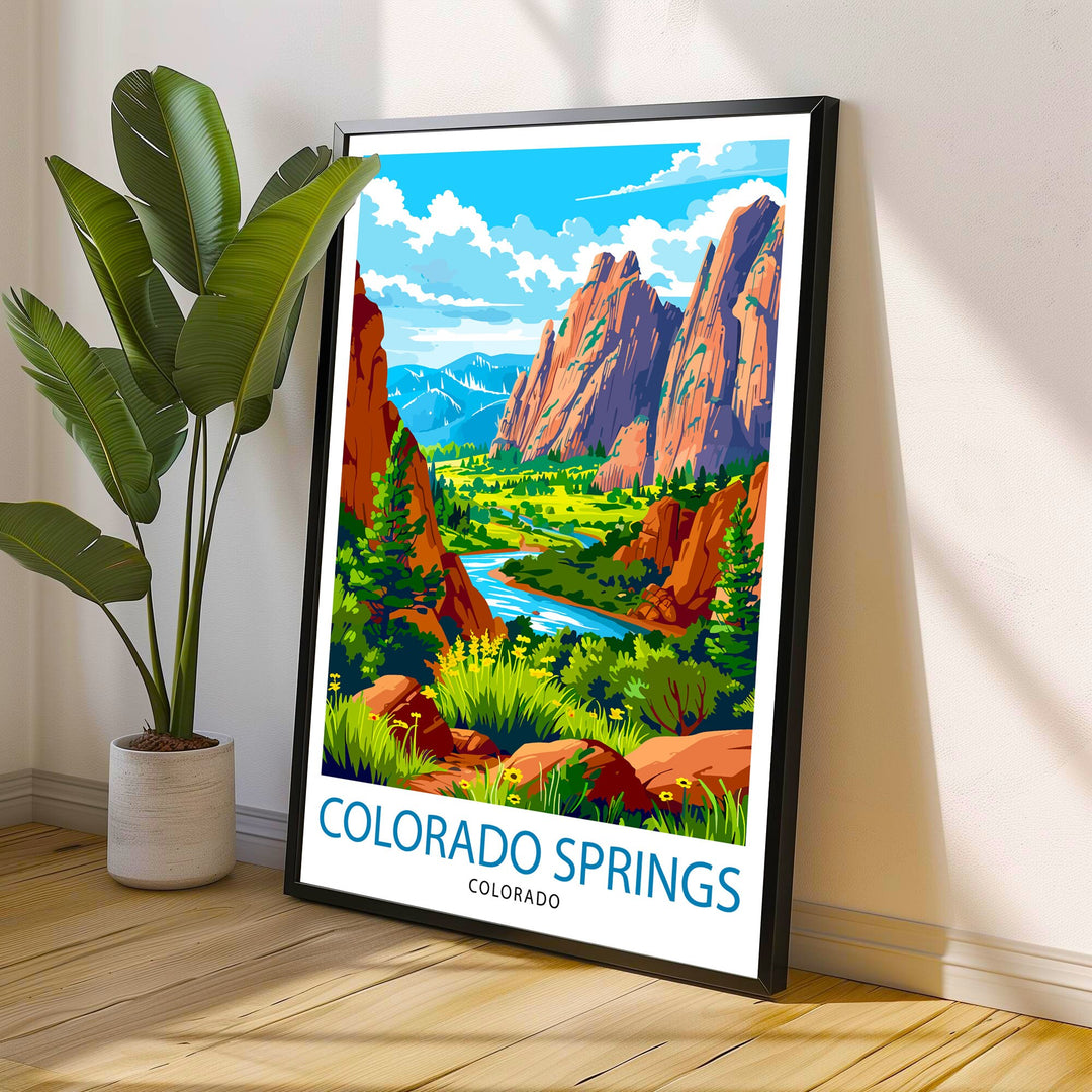 Colorado Springs Colorado Travel Print Wall Decor Wall Art Colorado Springs Wall Hanging Home Décor Colorado Springs Gift Art Lovers