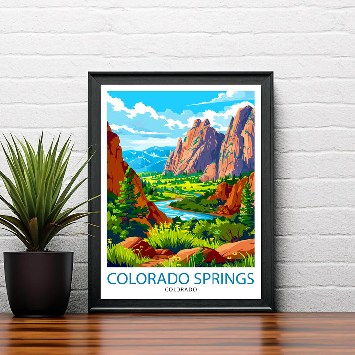 Colorado Springs Colorado Travel Print Wall Decor Wall Art Colorado Springs Wall Hanging Home Décor Colorado Springs Gift Art Lovers