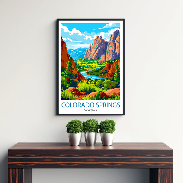 Colorado Springs Colorado Travel Print Wall Decor Wall Art Colorado Springs Wall Hanging Home Décor Colorado Springs Gift Art Lovers