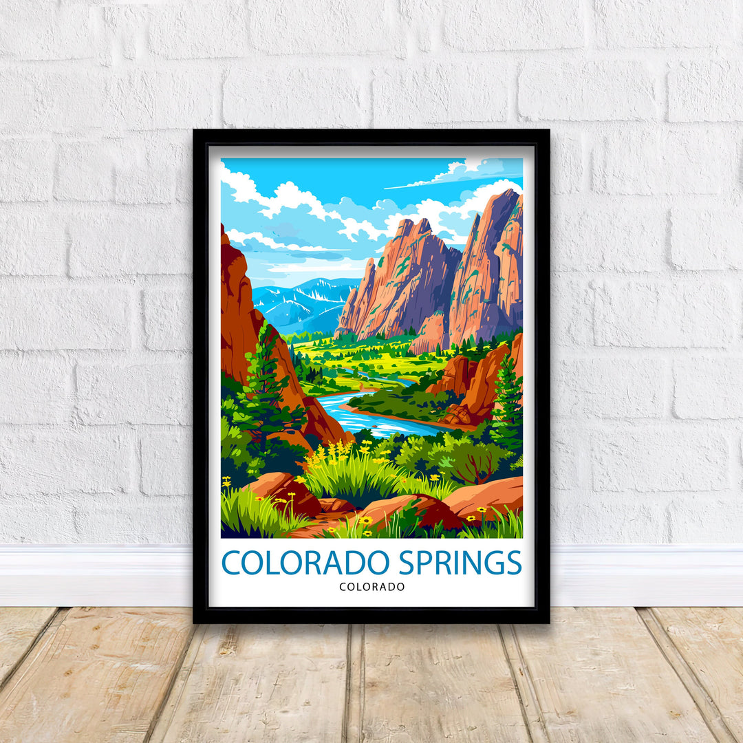 Colorado Springs Colorado Travel Print Wall Decor Wall Art Colorado Springs Wall Hanging Home Décor Colorado Springs Gift Art Lovers