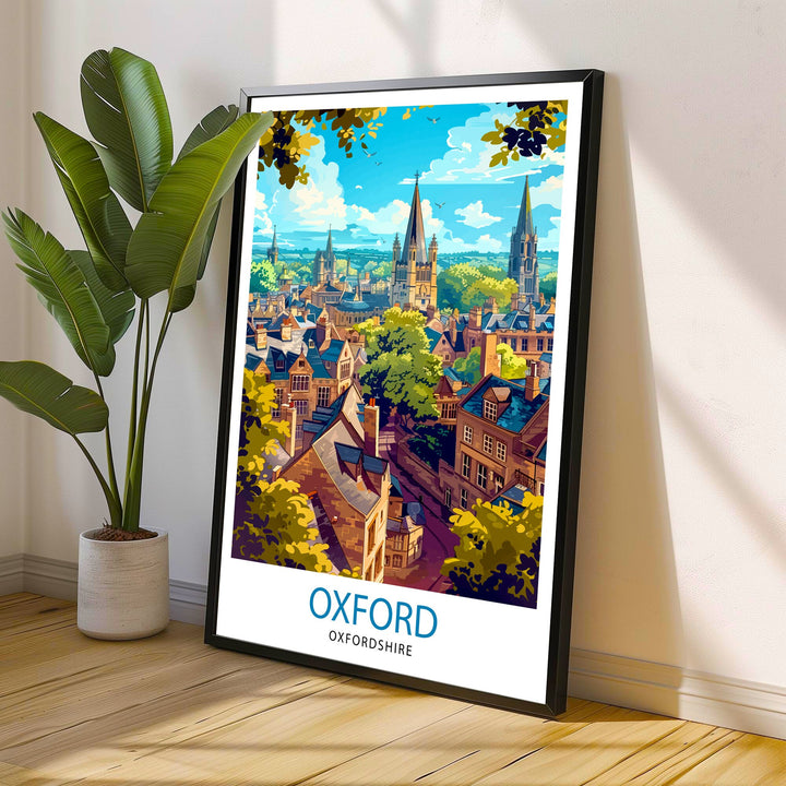 Oxford England Travel Poster