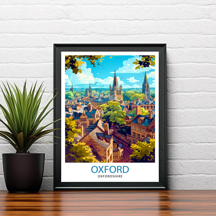 Oxford England Travel Poster