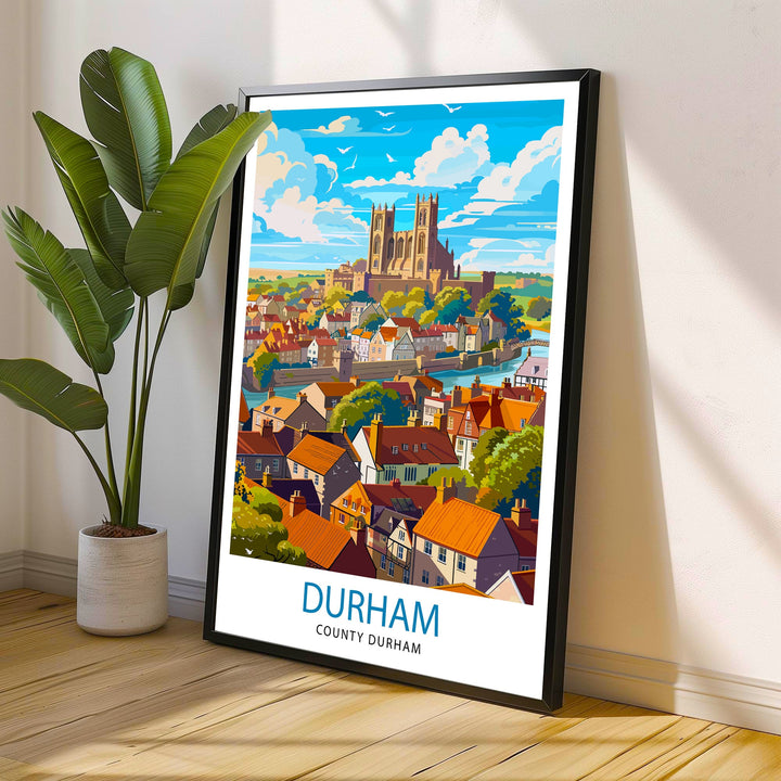 Durham England Travel Print Wall Decor Wall Art Durham Wall Hanging Home Décor Durham Gift Art Lovers UK Art Lover Gift Print Art