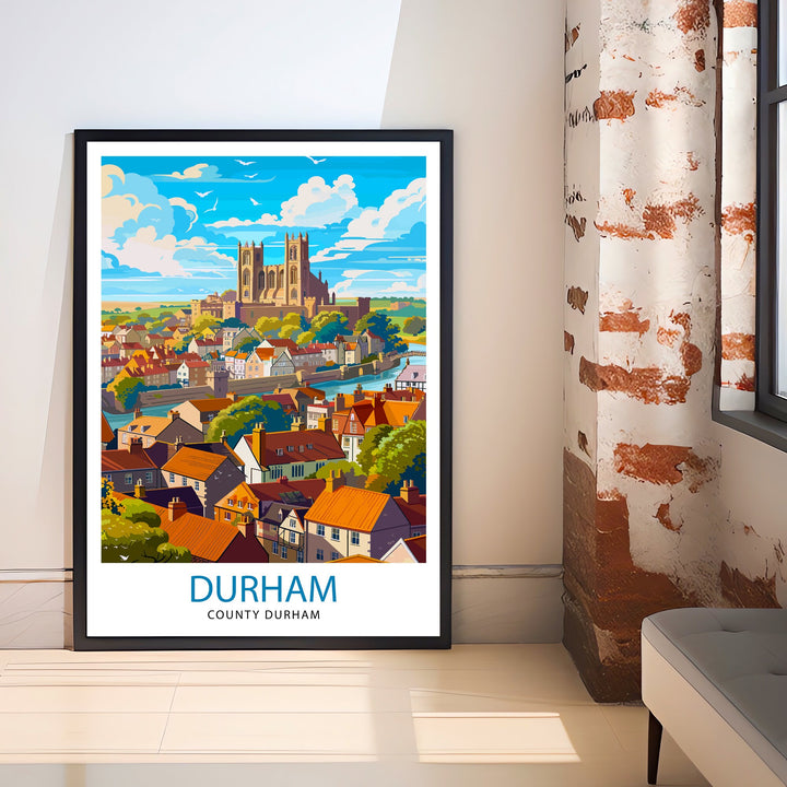 Durham England Travel Print Wall Decor Wall Art Durham Wall Hanging Home Décor Durham Gift Art Lovers UK Art Lover Gift Print Art