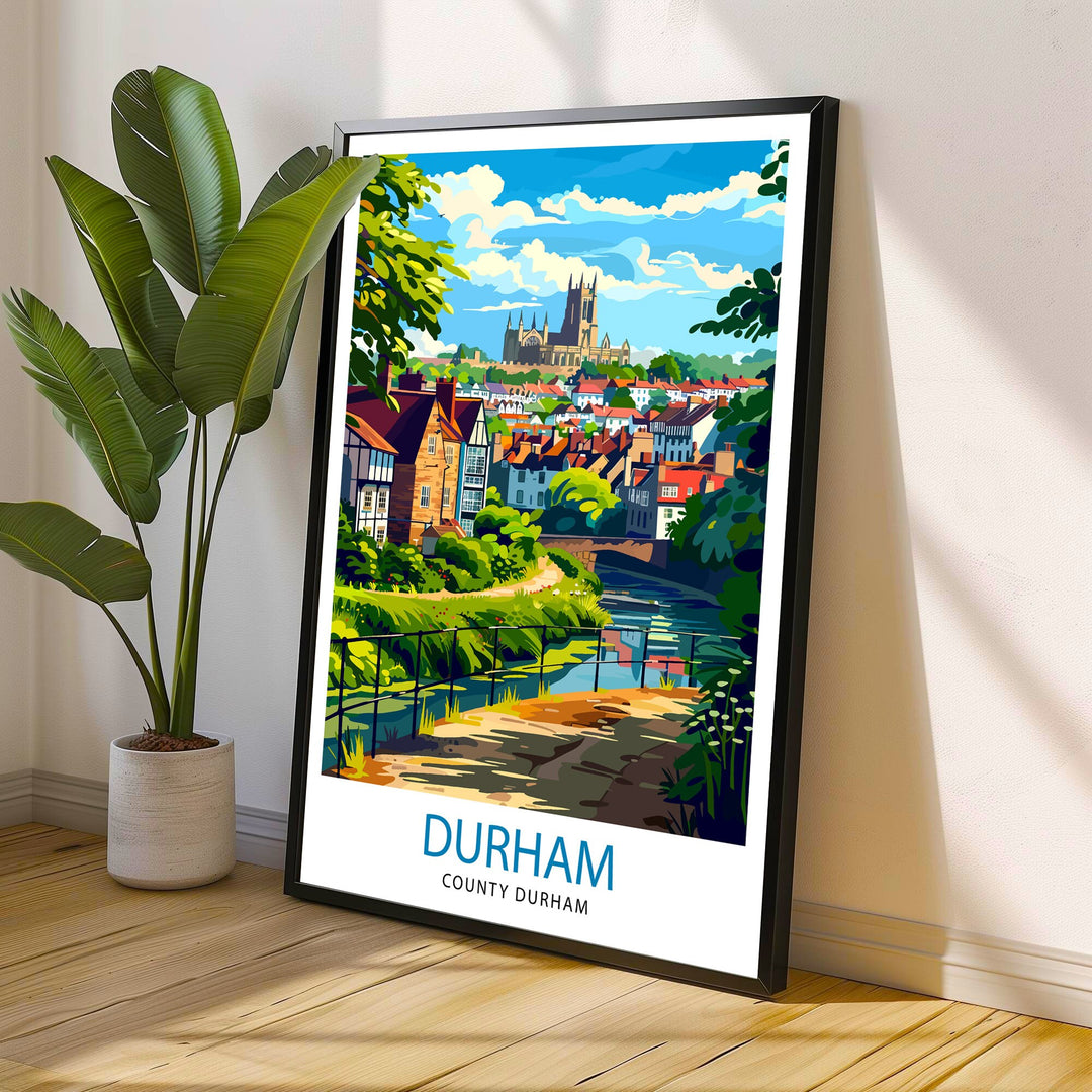 Durham England Travel Print Wall Decor Wall Art Durham Wall Hanging Home Décor Durham Gift Art Lovers UK Art Lover Gift Print Art