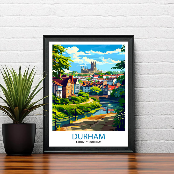 Durham England Travel Print Wall Decor Wall Art Durham Wall Hanging Home Décor Durham Gift Art Lovers UK Art Lover Gift Print Art