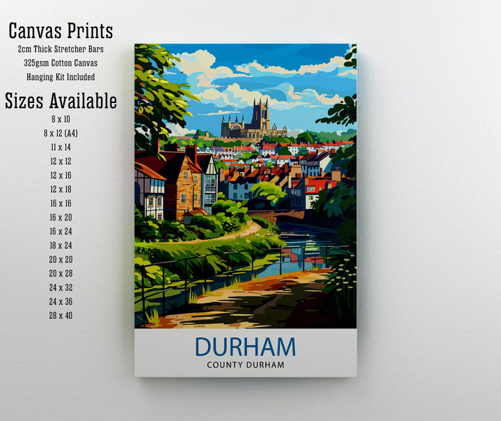 Durham England Travel Print Wall Decor Wall Art Durham Wall Hanging Home Décor Durham Gift Art Lovers UK Art Lover Gift Print Art