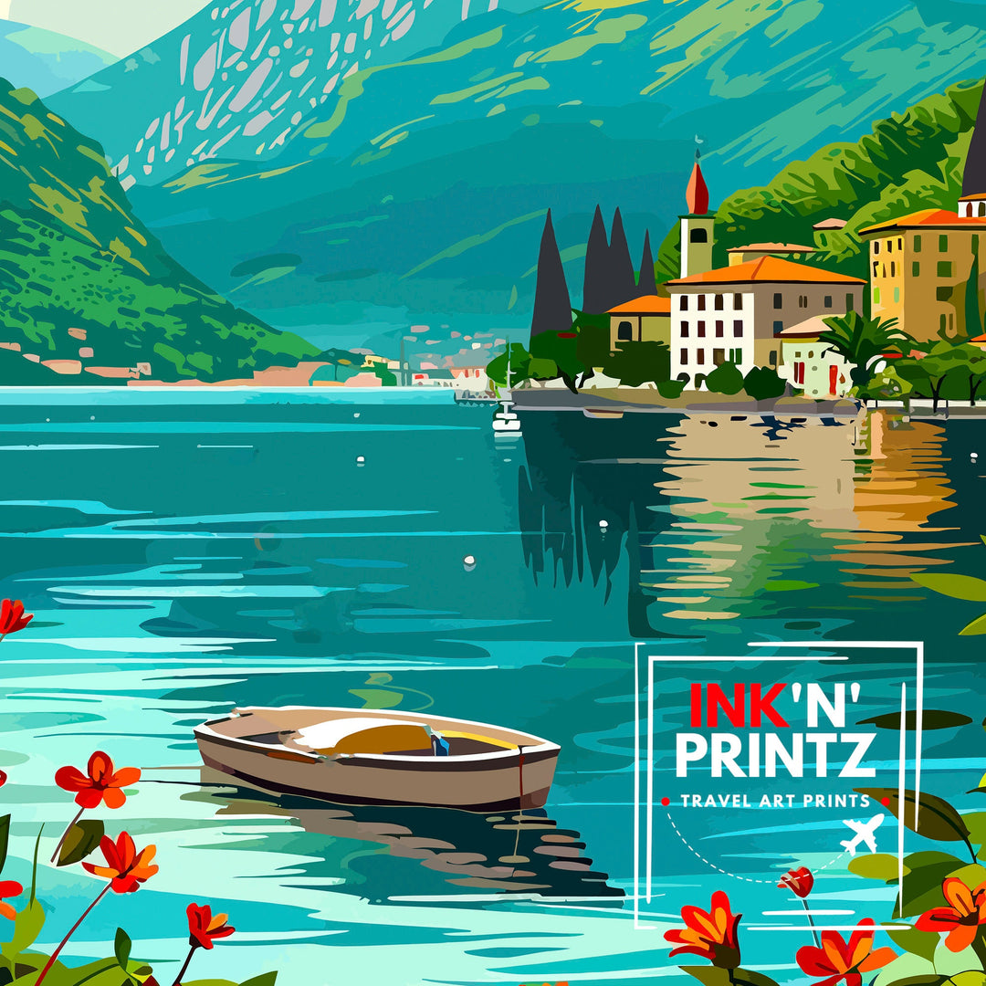 Lake Como Italy Travel Poster