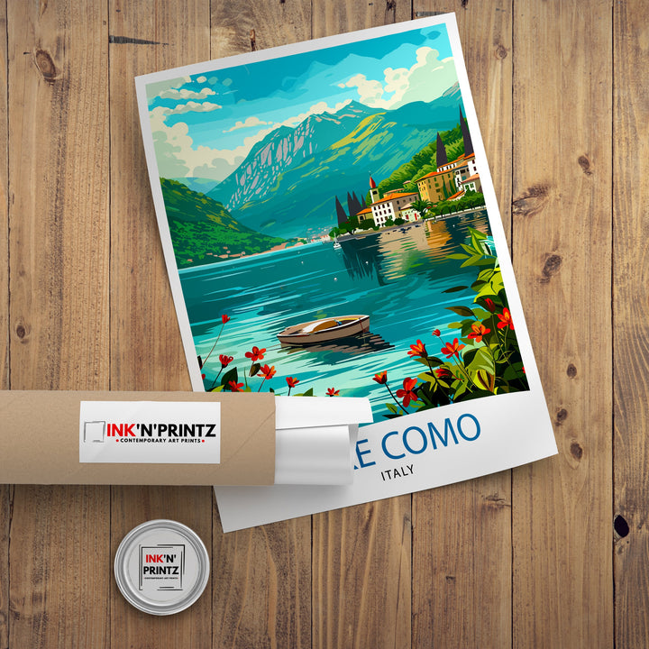 Lake Como Italy Travel Poster