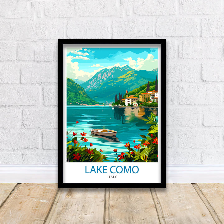 Lake Como Italy Travel Poster