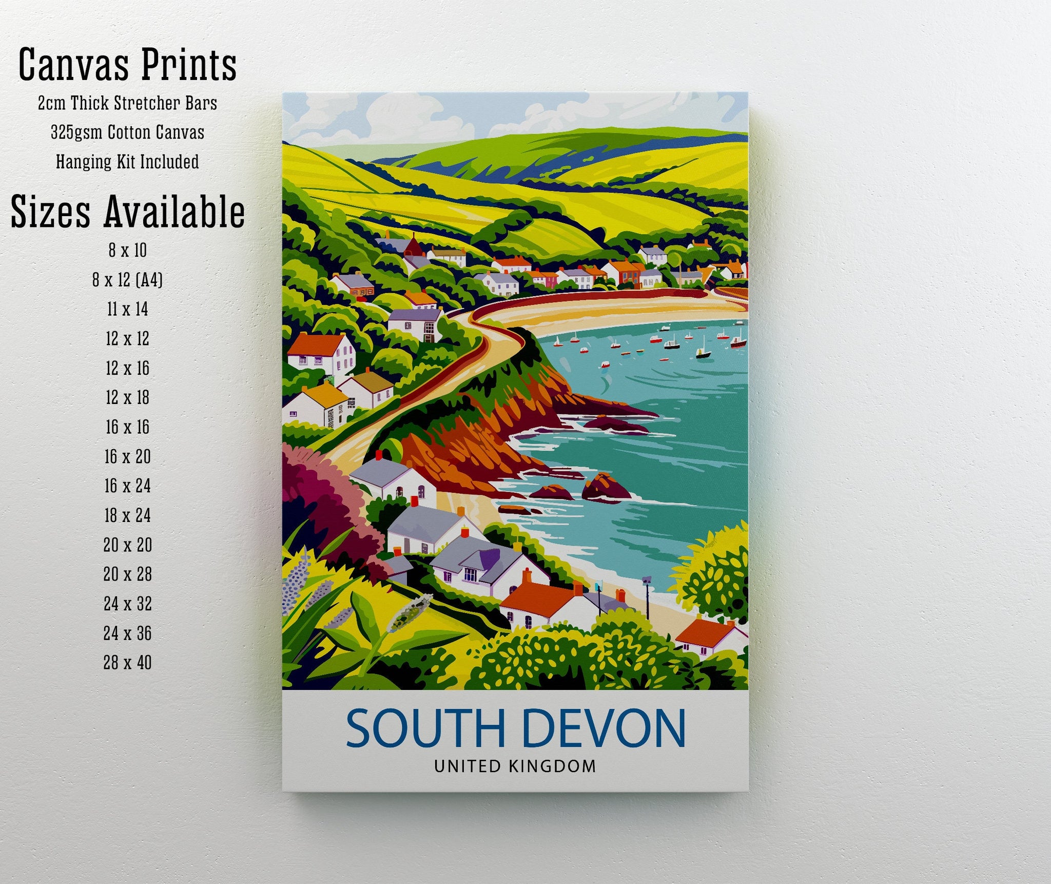 Devon Travel Print Devon Wall Decor Devon Home Living Decor Devon Illustration Travel Poster Gift for Devon UK Home Decor