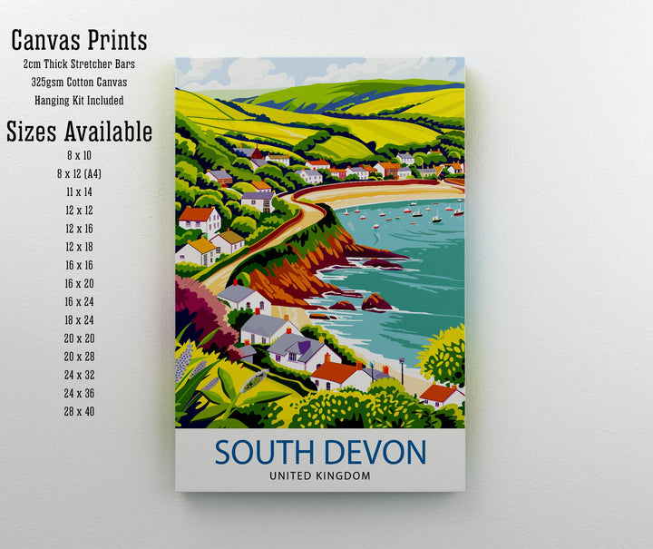 Devon Travel Print Devon Wall Decor Devon Home Living Decor Devon Illustration Travel Poster Gift for Devon UK Home Decor