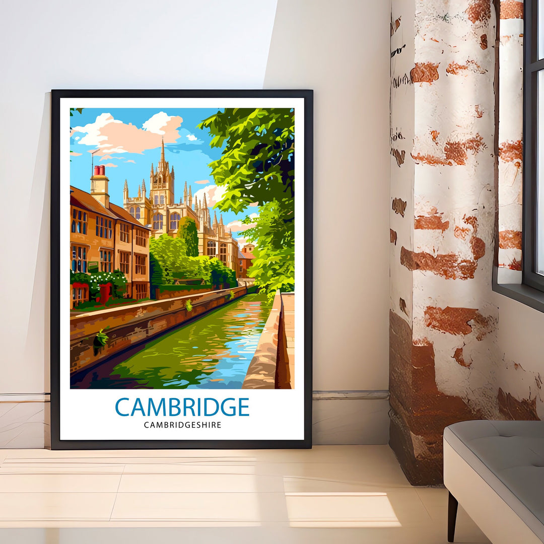 Cambridge England Travel Print Wall Decor Wall Art Cambridge Wall Hanging Home Décor Cambridge Gift Art Lovers UK Art Lover Gift Print Art