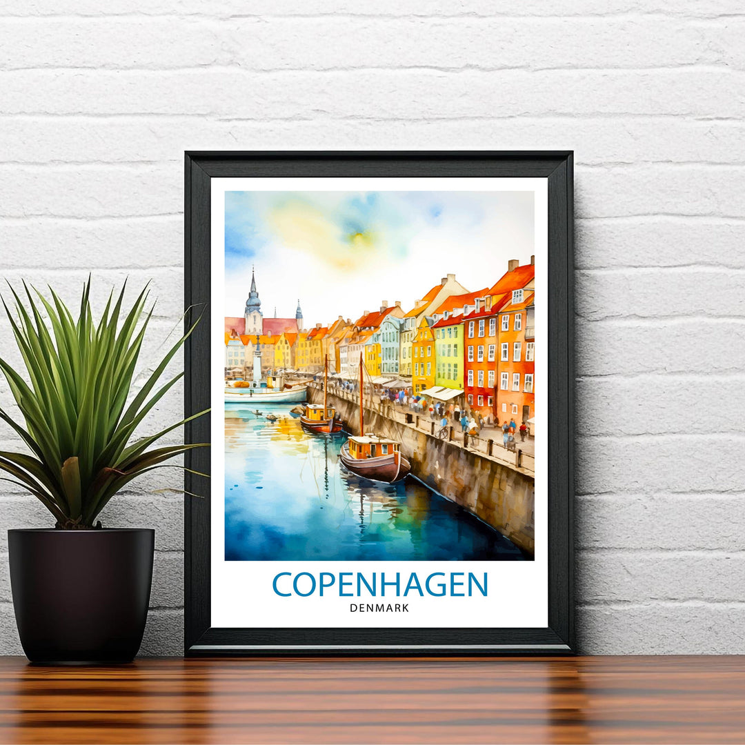 Copenhagen Denmark Travel Print Wall Decor Wall Art Copenhagen Wall Hanging Home Décor Copenhagen Gift Art Lovers Denmark Art Lover Gift