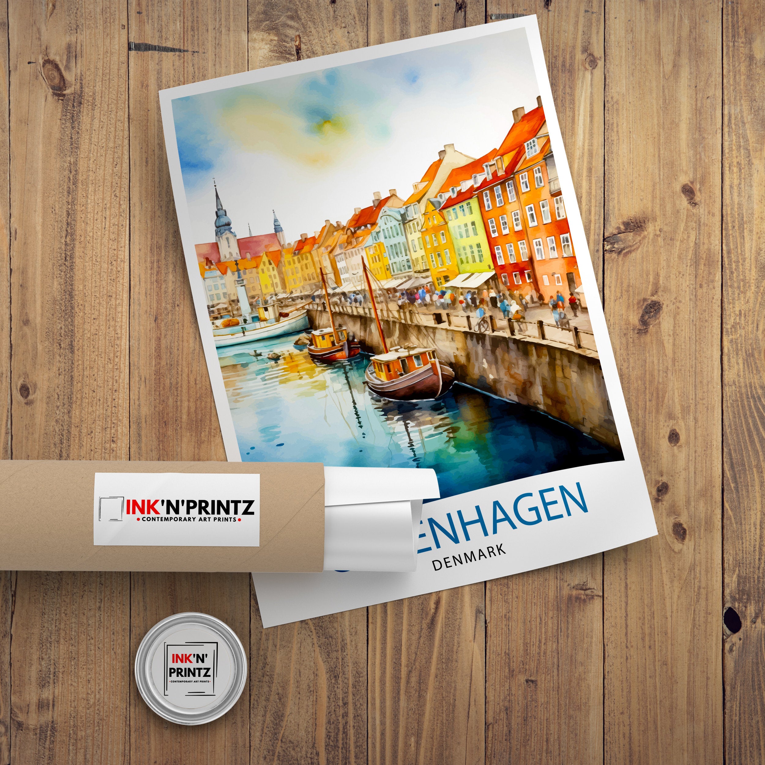 Copenhagen Denmark Travel Print Wall Decor Wall Art Copenhagen Wall Hanging Home Décor Copenhagen Gift Art Lovers Denmark Art Lover Gift