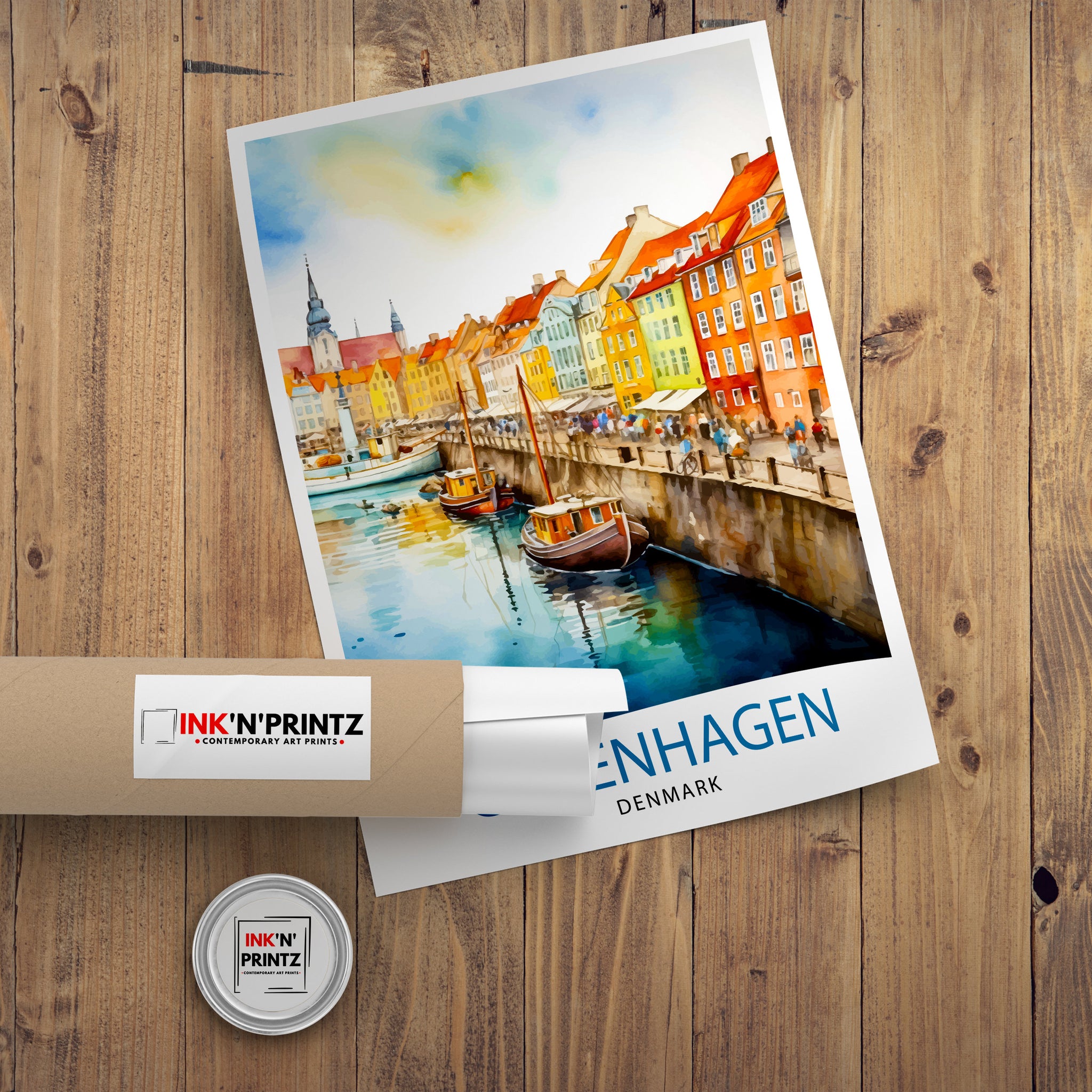Copenhagen Denmark Travel Print Wall Decor Wall Art Copenhagen Wall Hanging Home Décor Copenhagen Gift Art Lovers Denmark Art Lover Gift