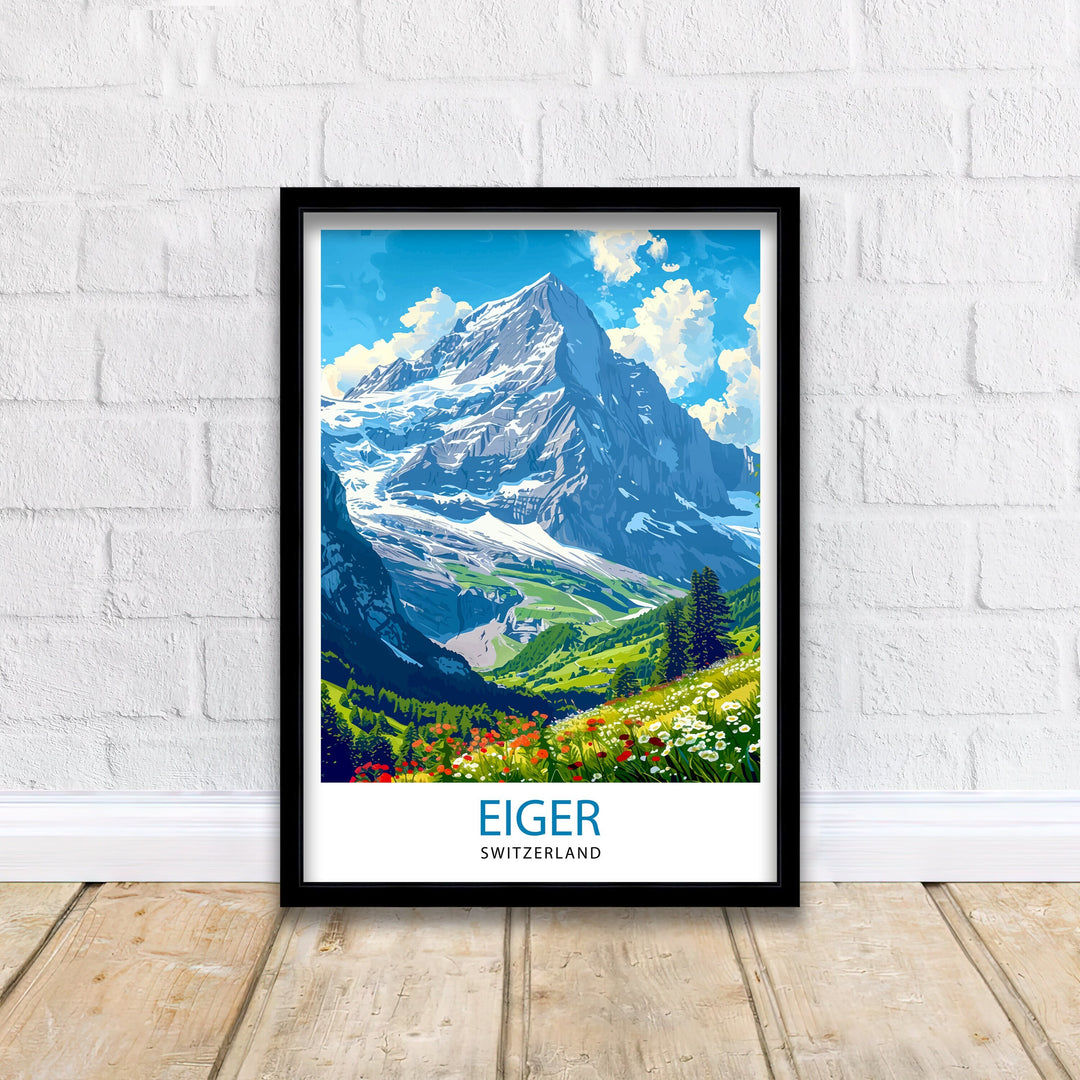 Eiger Mountain Switzerland Travel Print Wall Decor Wall Art Eiger Mountain Wall Hanging Home Décor Eiger Mountain Gift Art Lovers