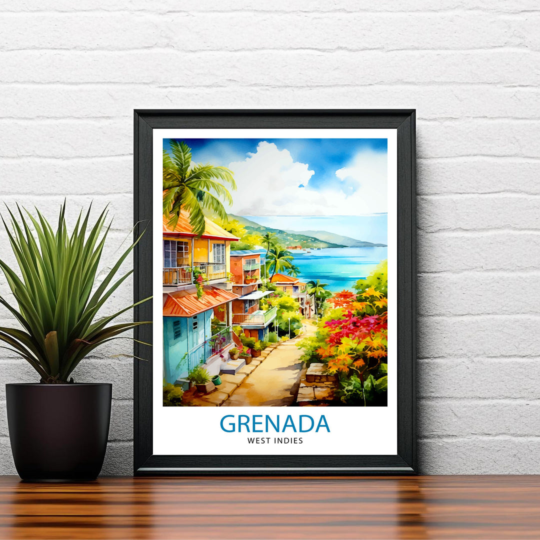 Grenada Caribbean Print Grenada Wall Decor Grenada Poster Grenada Art Print Grenada Wall Art Gift for Grenada Travel Grenada Home Decor