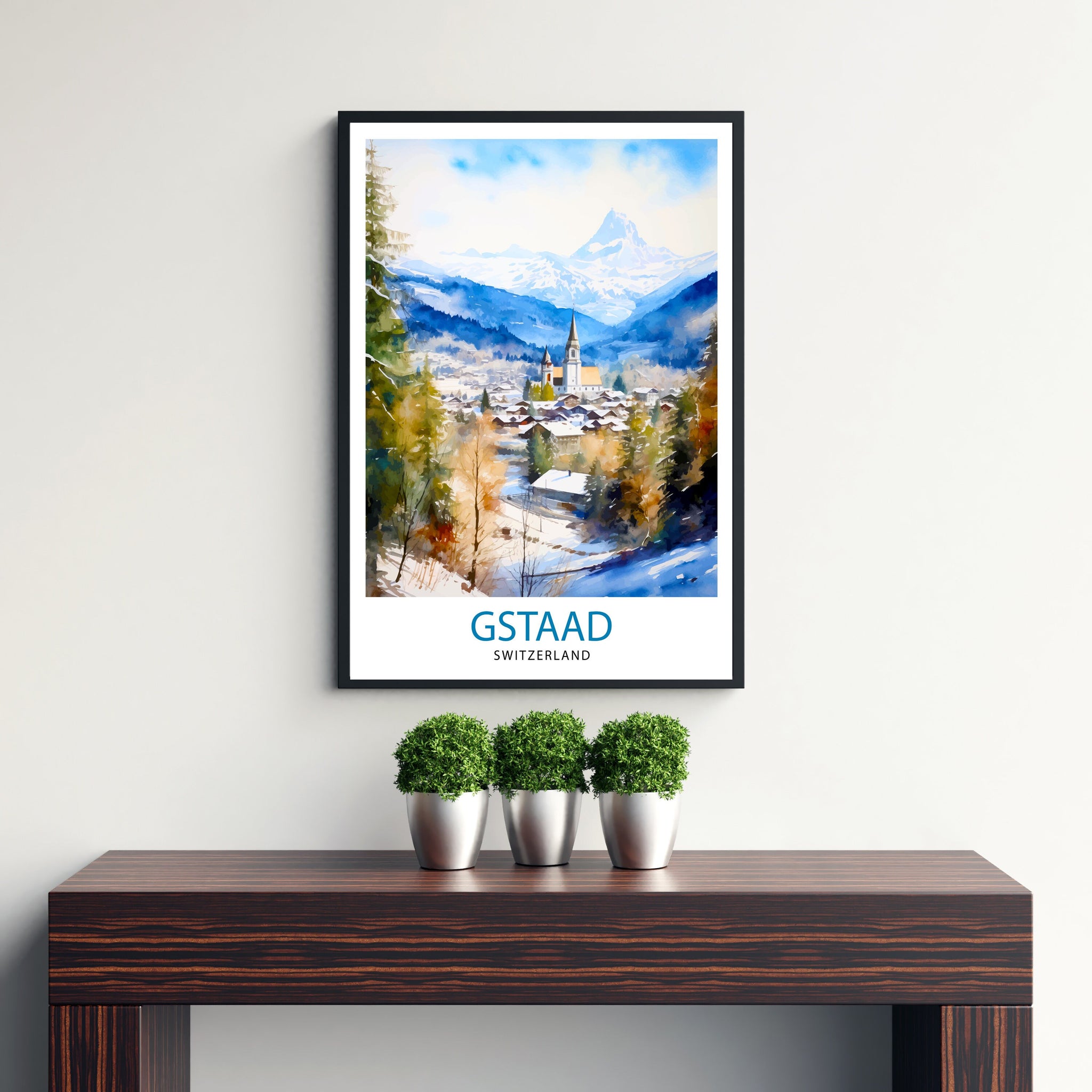 Gstaad Switzerland Travel Print Wall Decor Wall Art Gstaad Wall Hanging Home Décor Gstaad Gift Art Lovers Switzerland Art Lover