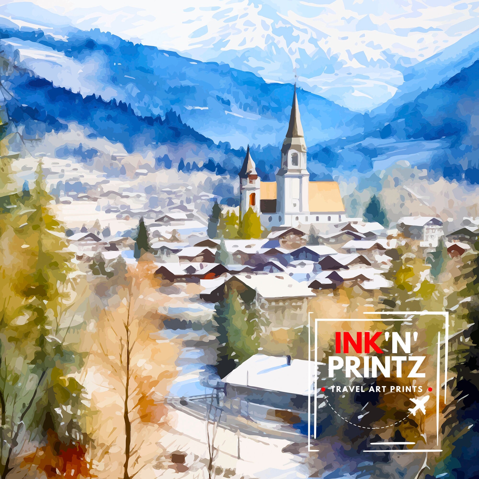 Gstaad Switzerland Travel Print Wall Decor Wall Art Gstaad Wall Hanging Home Décor Gstaad Gift Art Lovers Switzerland Art Lover