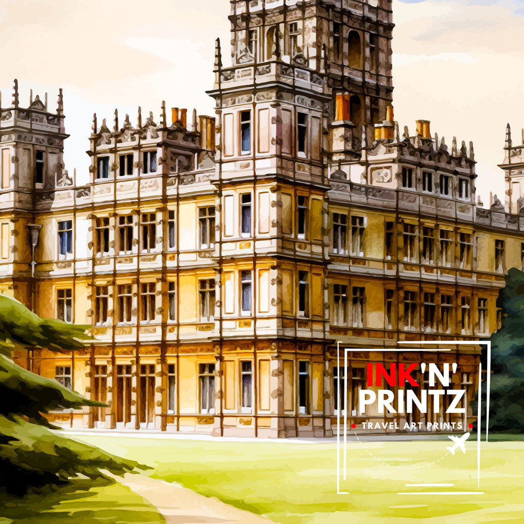 Highclere Castle England Travel Poster