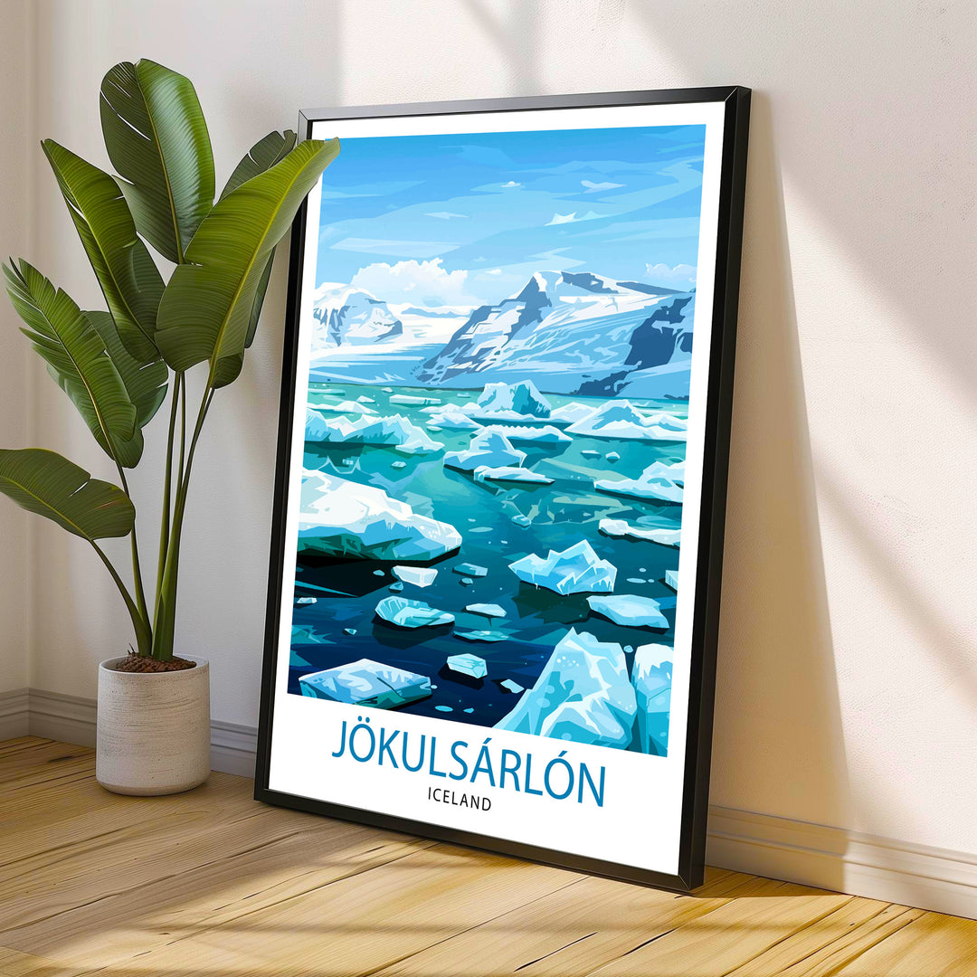 Jokulsarlon Iceland Travel Print Wall Decor Wall Art Jokulsarlon Wall Hanging Home Décor Jokulsarlon Gift Art Lovers Iceland Art Lover Gift