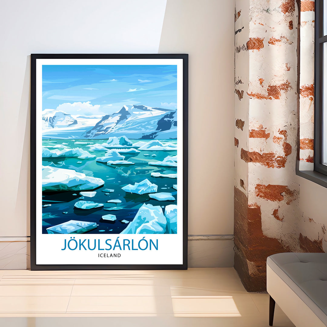 Jokulsarlon Iceland Travel Poster