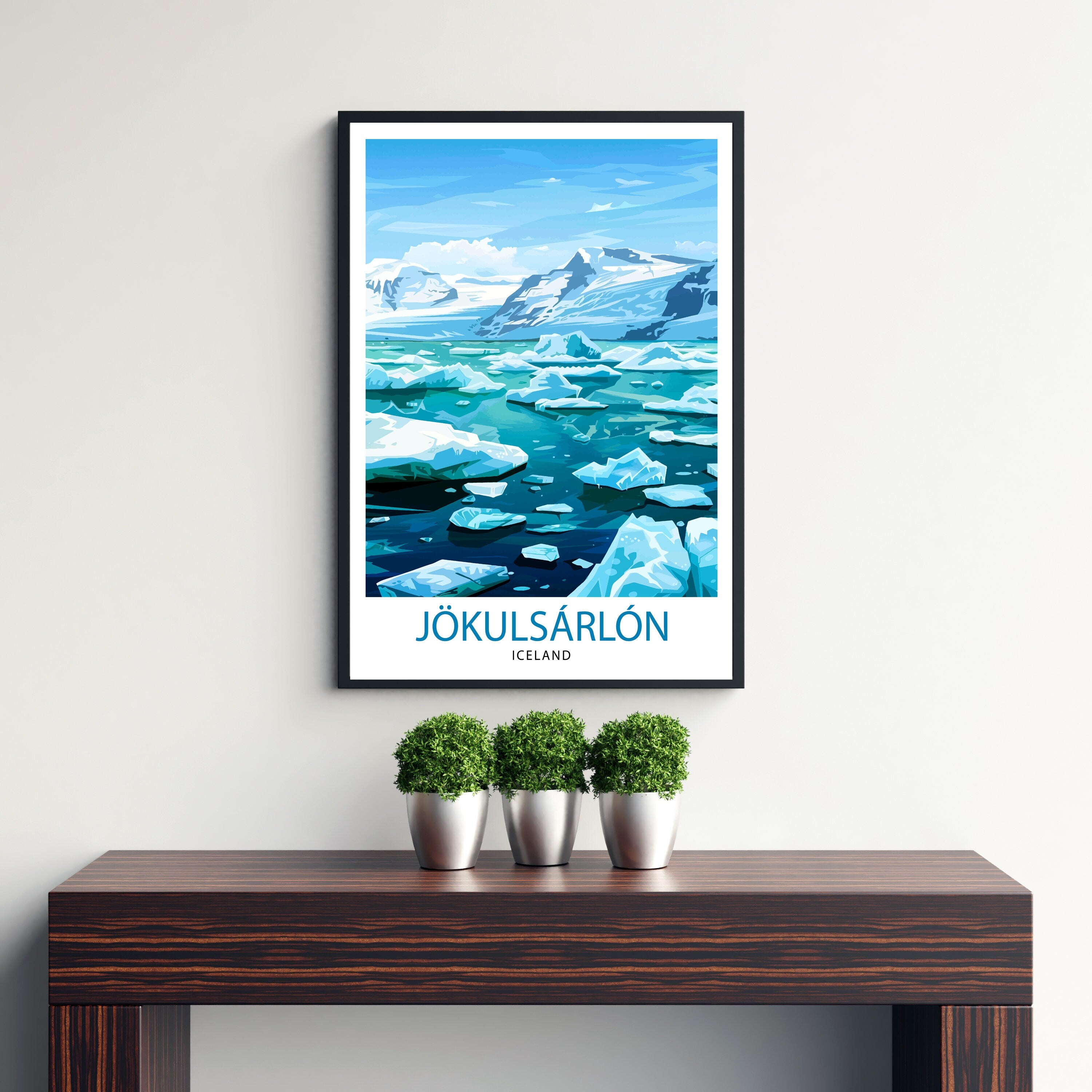 Jokulsarlon Iceland Travel Print Wall Decor Wall Art Jokulsarlon Wall Hanging Home Décor Jokulsarlon Gift Art Lovers Iceland Art Lover Gift