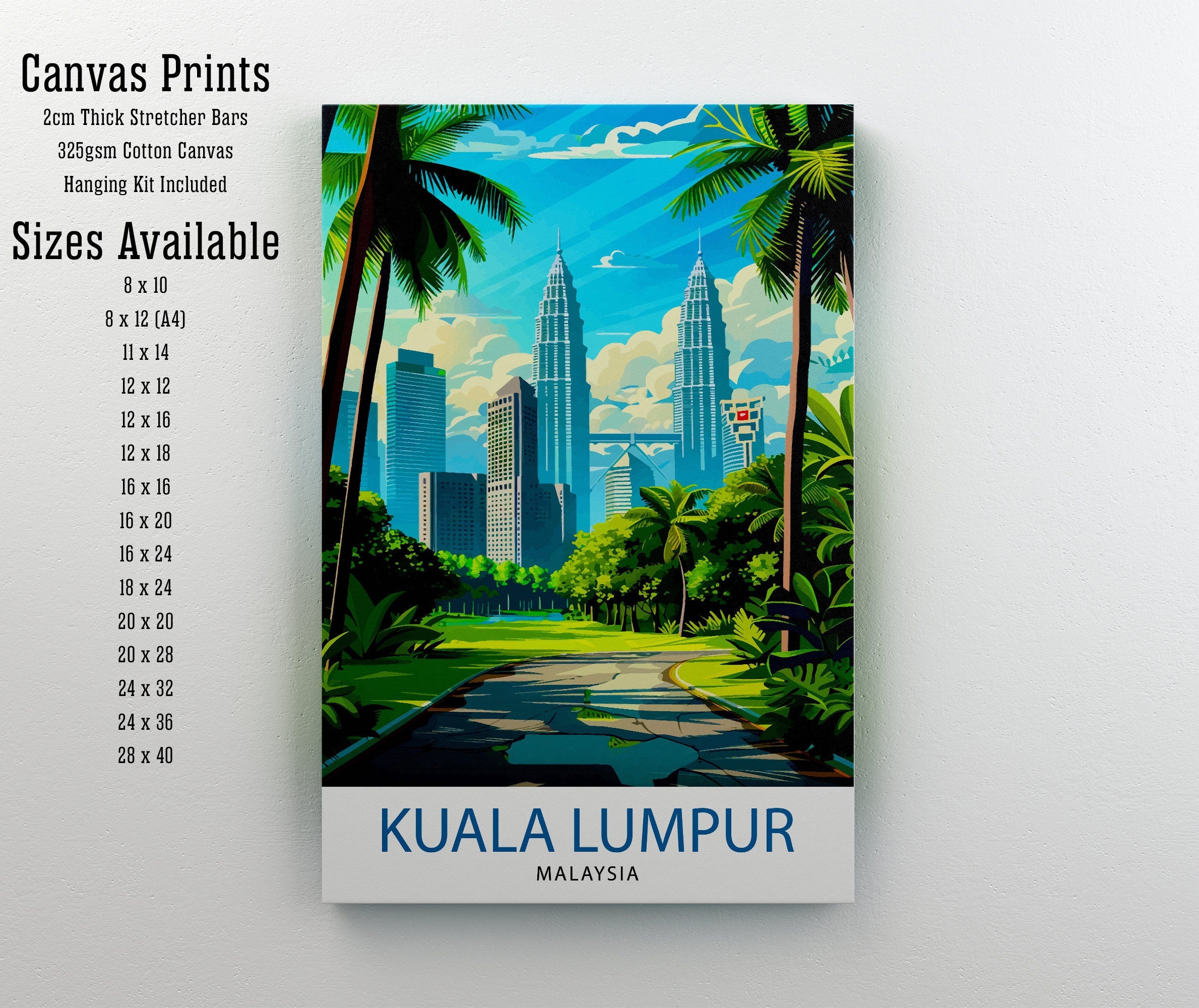 Kuala Lumpur Malaysia Travel Print Wall Decor Wall Art Kuala Lumpur Wall Hanging Home Décor Kuala Lumpur Gift Art Lovers Malaysia Art Lover