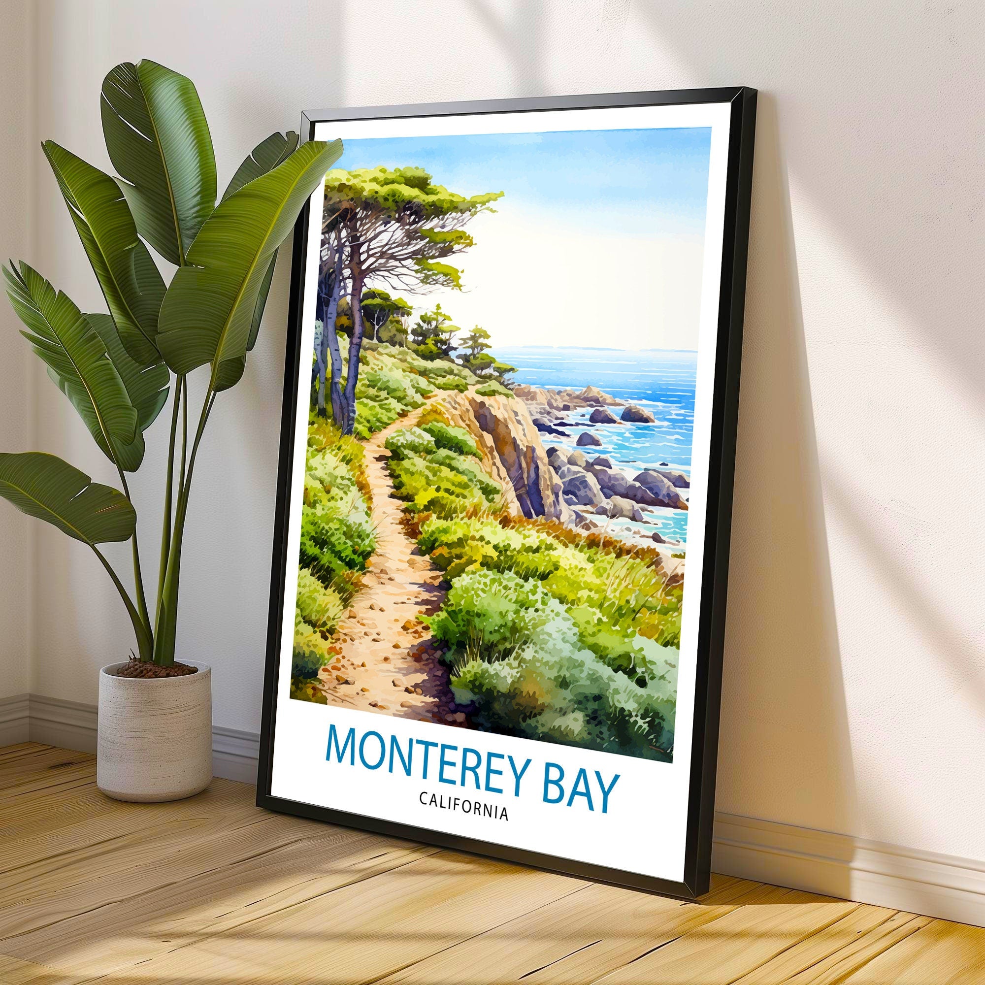 Monterey Bay California Travel Print Wall Decor Wall Art Monterey Bay Wall Hanging Home Décor Monterey Bay Gift Art Lovers California Art