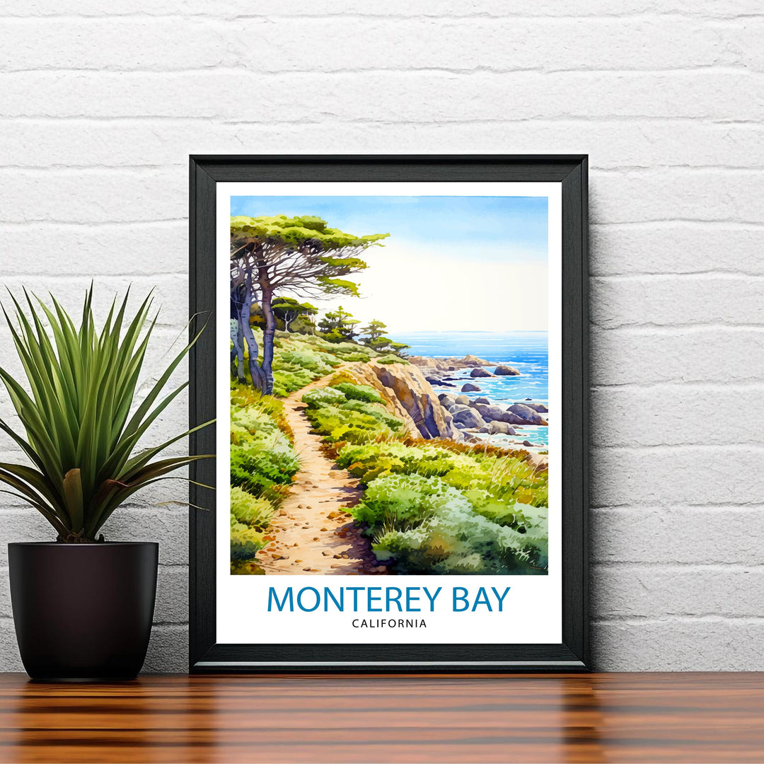 Monterey Bay California Travel Print Wall Decor Wall Art Monterey Bay Wall Hanging Home Décor Monterey Bay Gift Art Lovers California Art