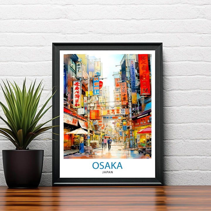 Osaka Japan Travel Poster Osaka