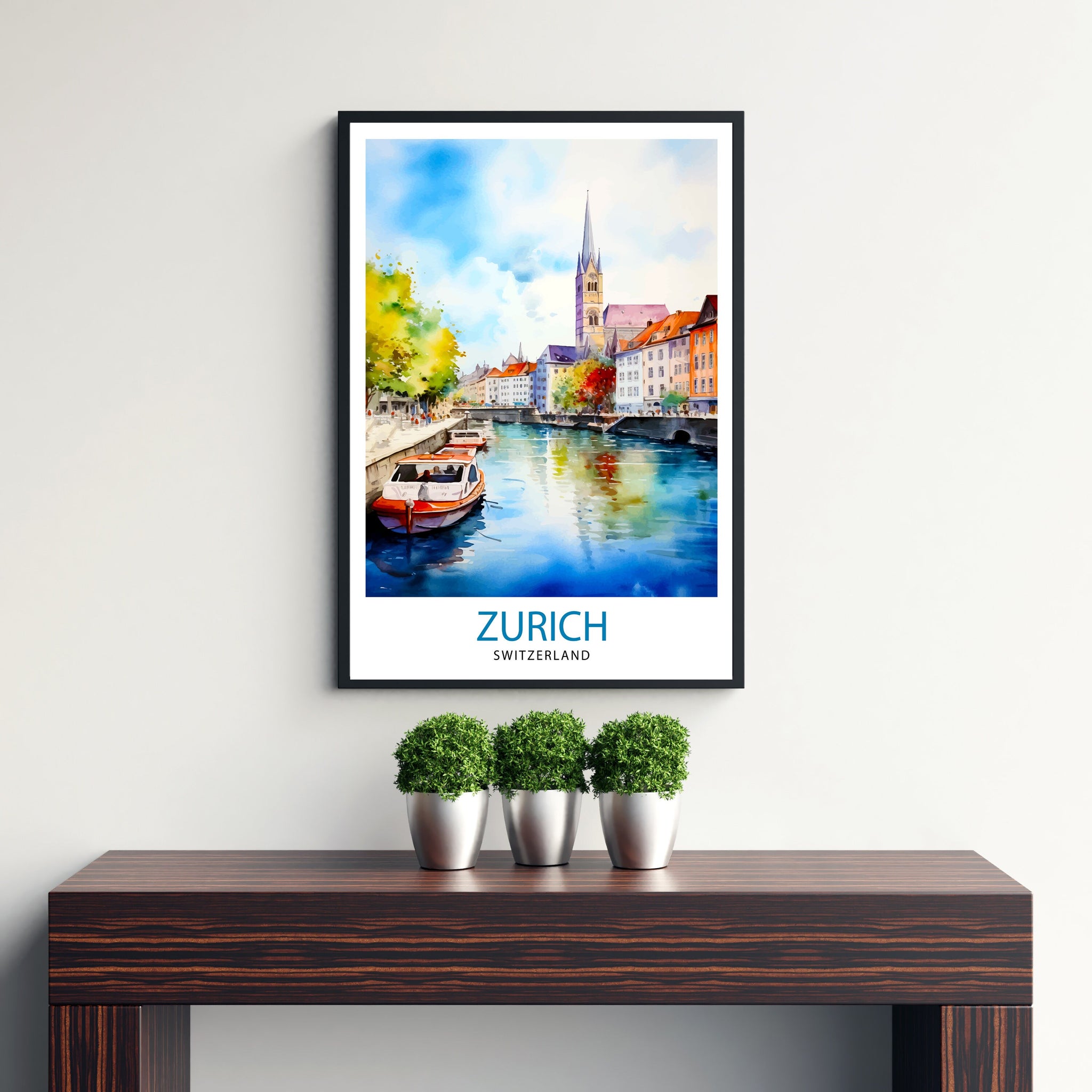 Zurich Switzerland Travel Print Zurich Wall Decor Zurich Home Living Decor Zurich Illustration Travel Poster Gift For Zurich Switzerland