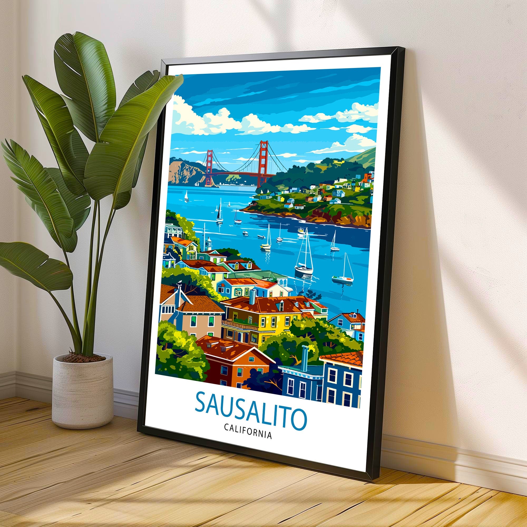 Sausalito California Travel Print Wall Decor Wall Art Sausalito Wall Hanging Home Décor Sausalito Gift Art Lovers California Art Lover Gift