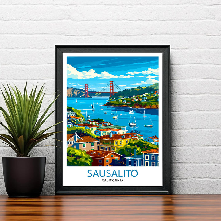 Sausalito California Travel Print Wall Decor Wall Art Sausalito Wall Hanging Home Décor Sausalito Gift Art Lovers California Art Lover Gift