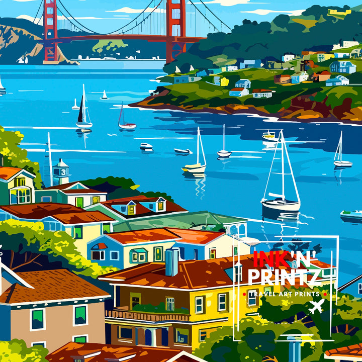 Sausalito California Travel Poster