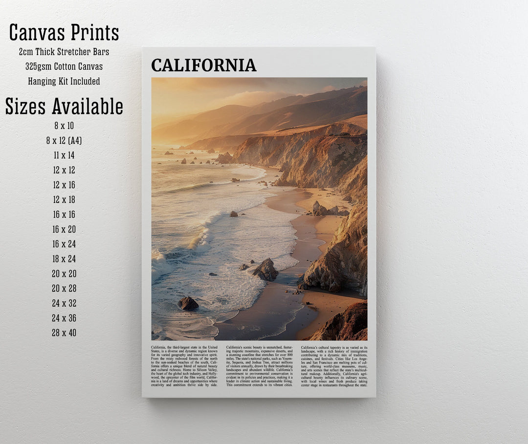 California Travel Print Wall Decor Wall Art California Wall Hanging Home Décor California Gift Art Lovers USA Art Lover Gift Print Art