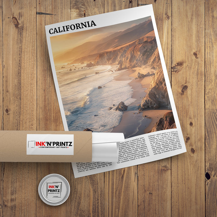 California Travel Print Wall Decor Wall Art California Wall Hanging Home Décor California Gift Art Lovers USA Art Lover Gift Print Art