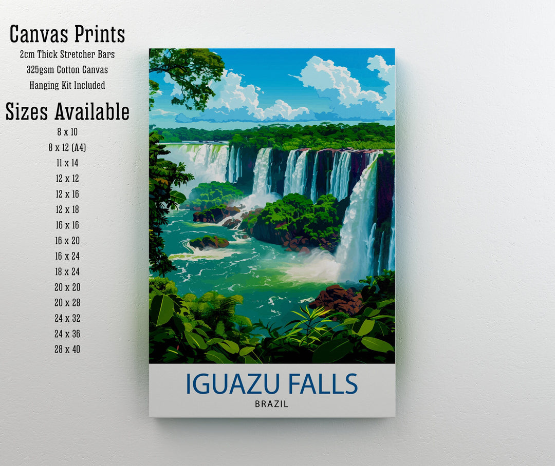 Iguazu Falls Argentina Travel Print Iguazu Wall Decor Iguazu Poster Argentina Travel Prints Iguazu Art Print Iguazu Illustration Iguazu Wall