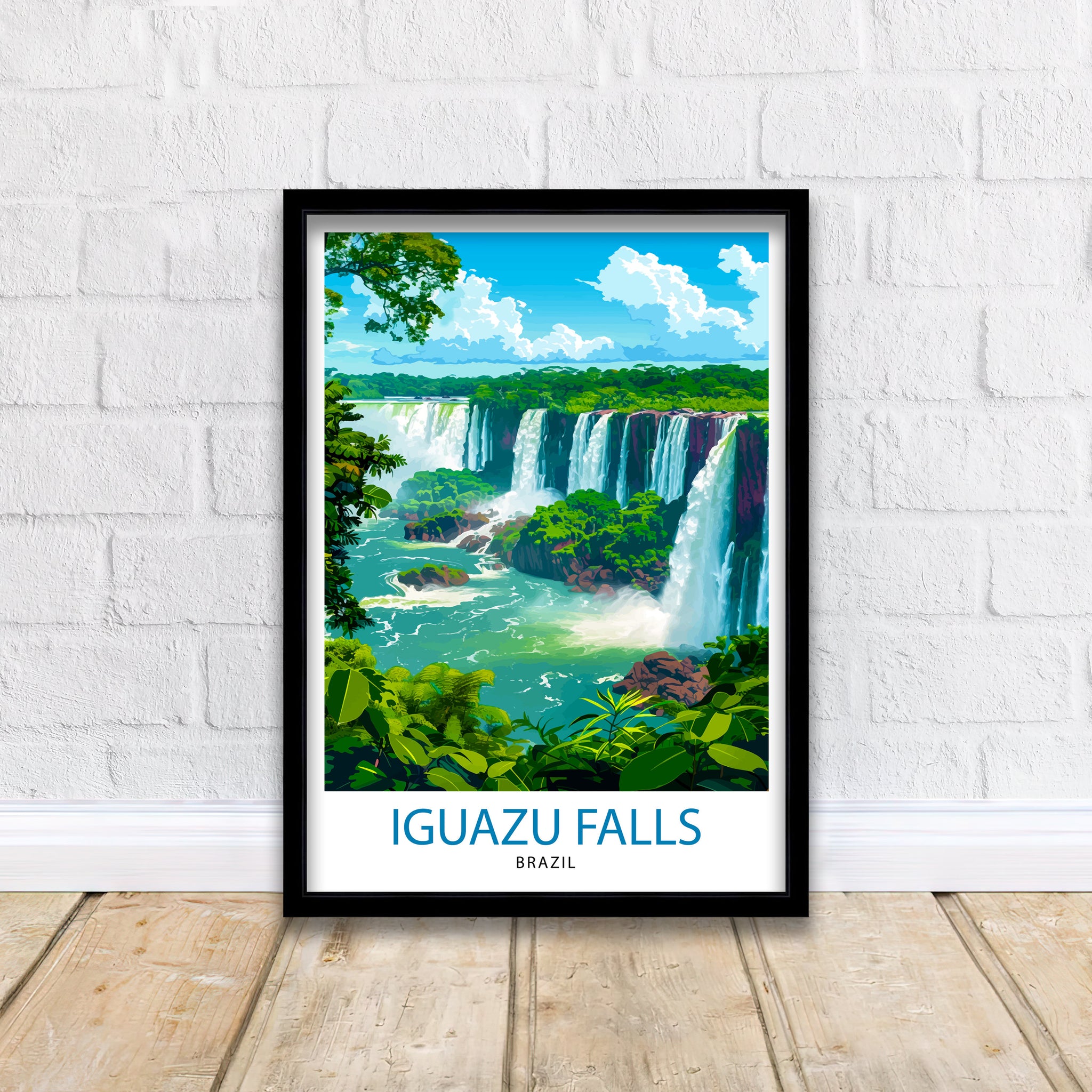 Iguazu Falls Argentina Travel Print Iguazu Wall Decor Iguazu Poster Argentina Travel Prints Iguazu Art Print Iguazu Illustration Iguazu Wall