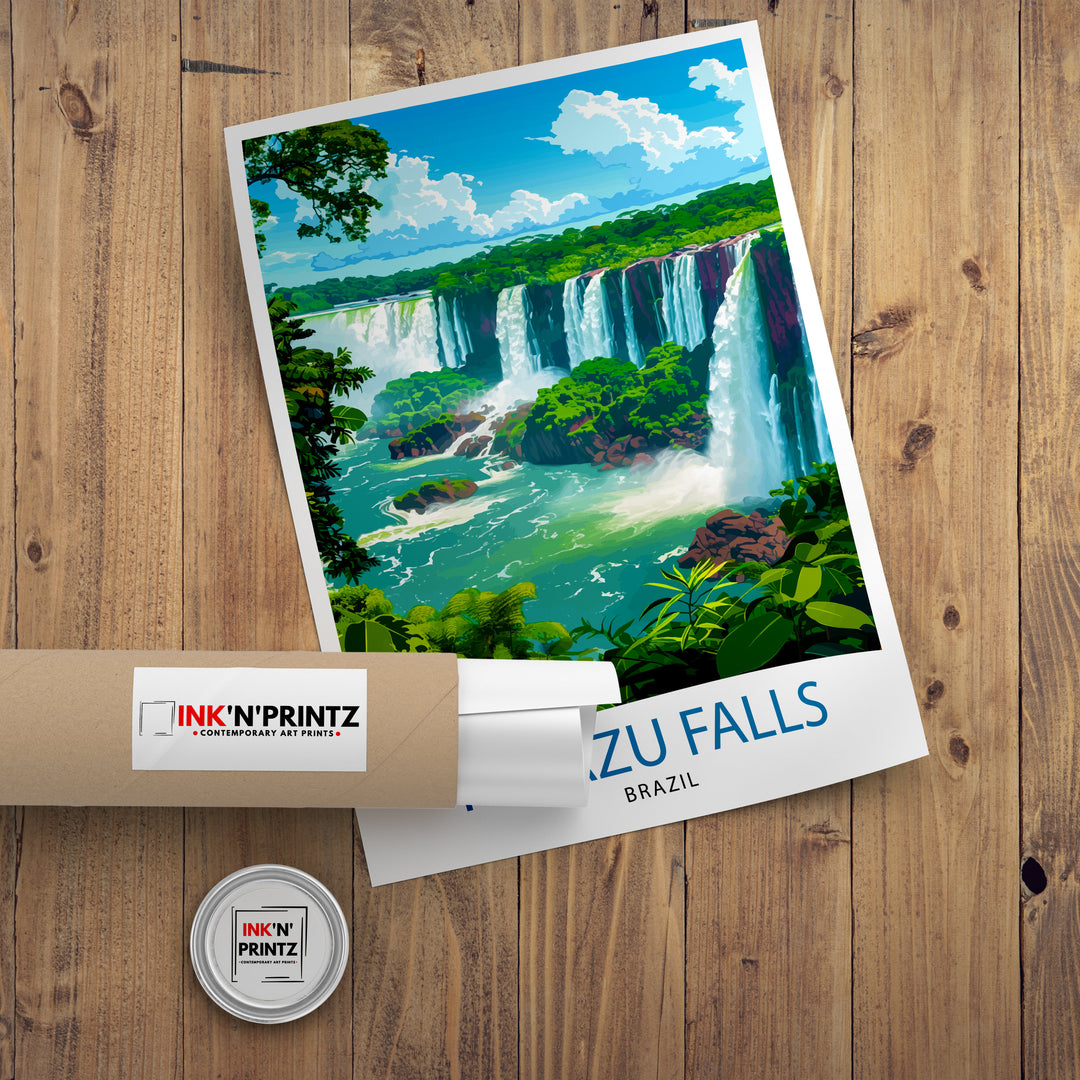 Iguazu Falls Argentina Travel Poster Iguazu