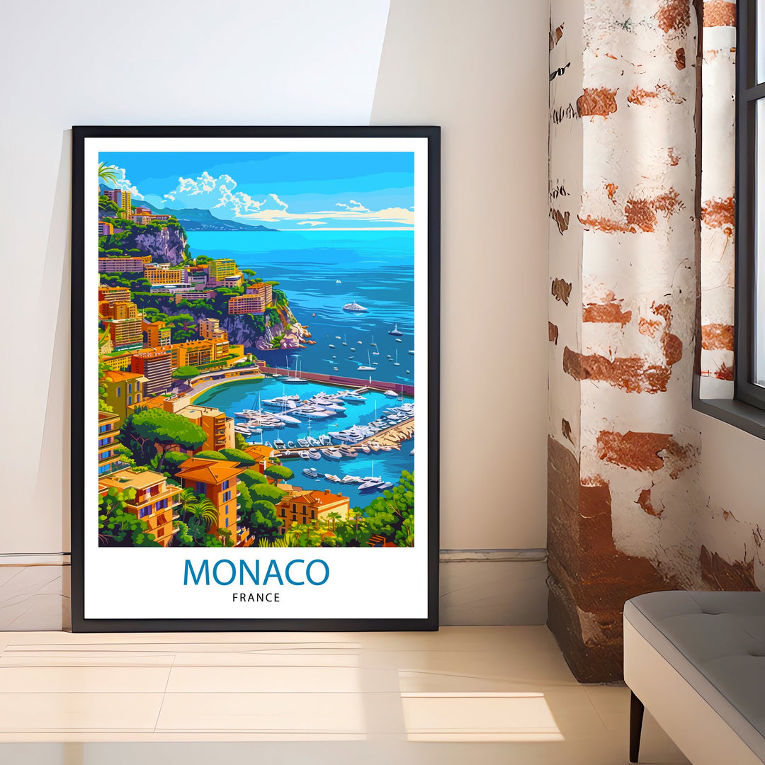 Monaco Travel Print Wall Decor Wall Art Monaco Wall Hanging Home Décor Monaco Gift Art Lovers Monaco Art Lover Gift Print Art