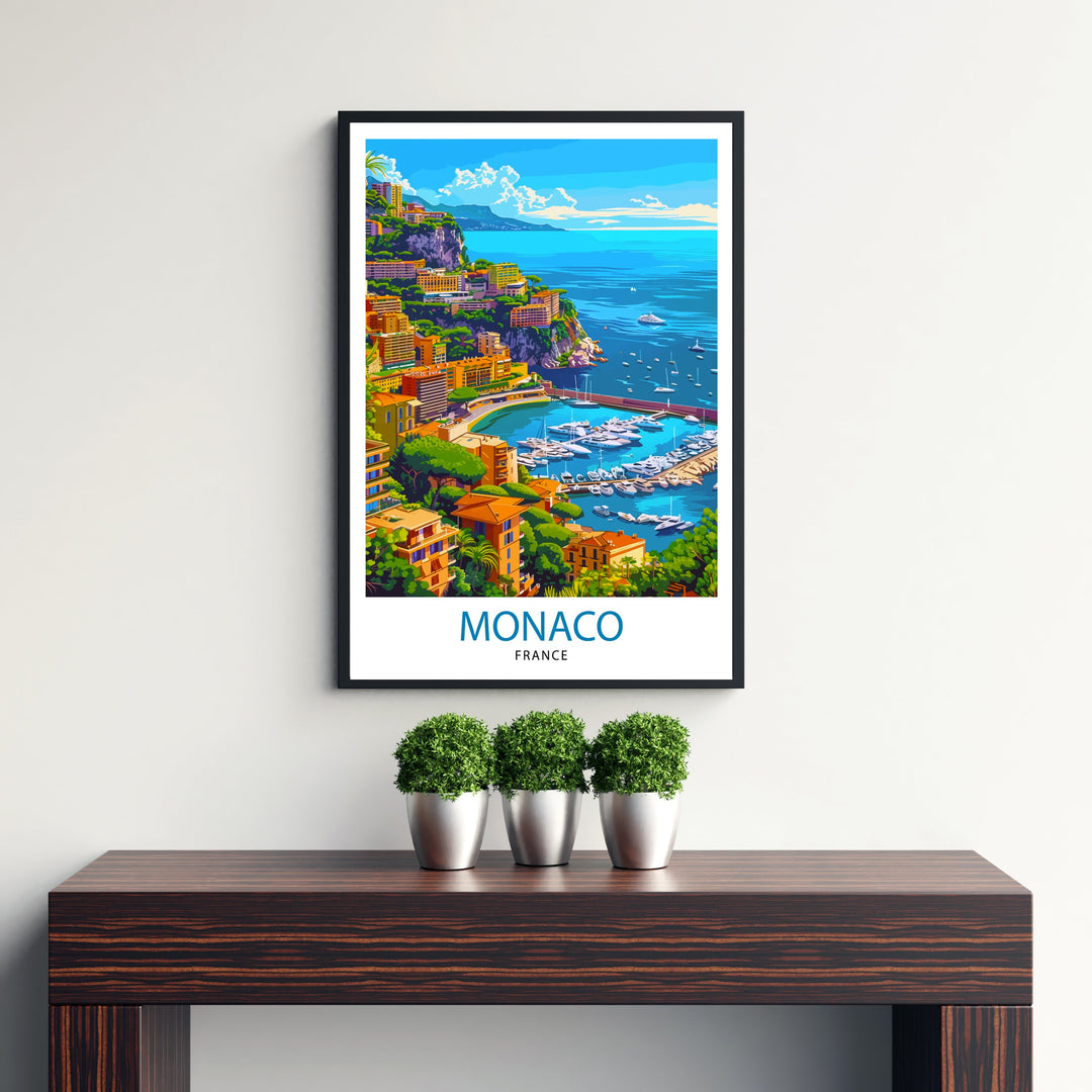 Monaco Travel Print Wall Decor Wall Art Monaco Wall Hanging Home Décor Monaco Gift Art Lovers Monaco Art Lover Gift Print Art