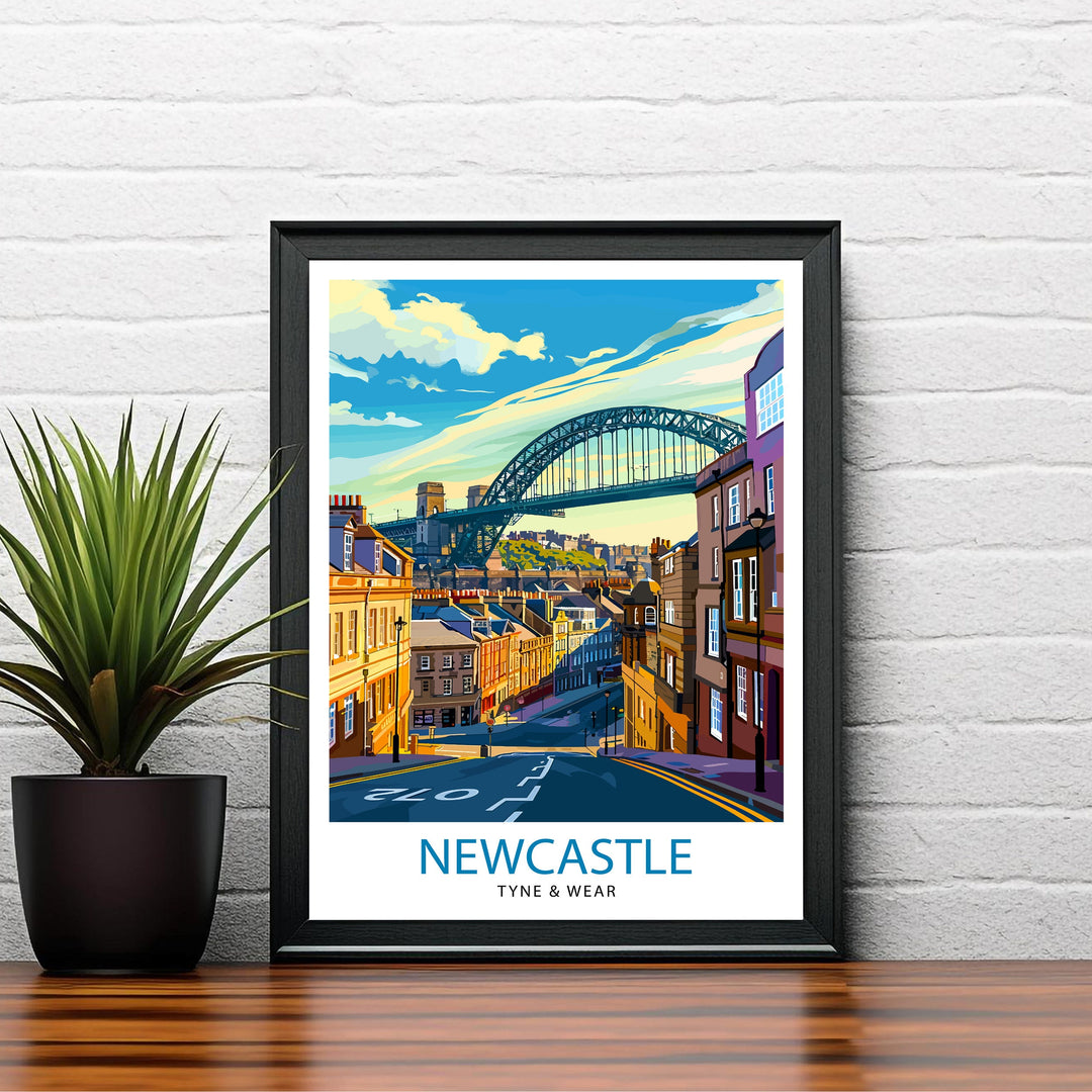 Newcastle upon Tyne Travel Poster Newcastle