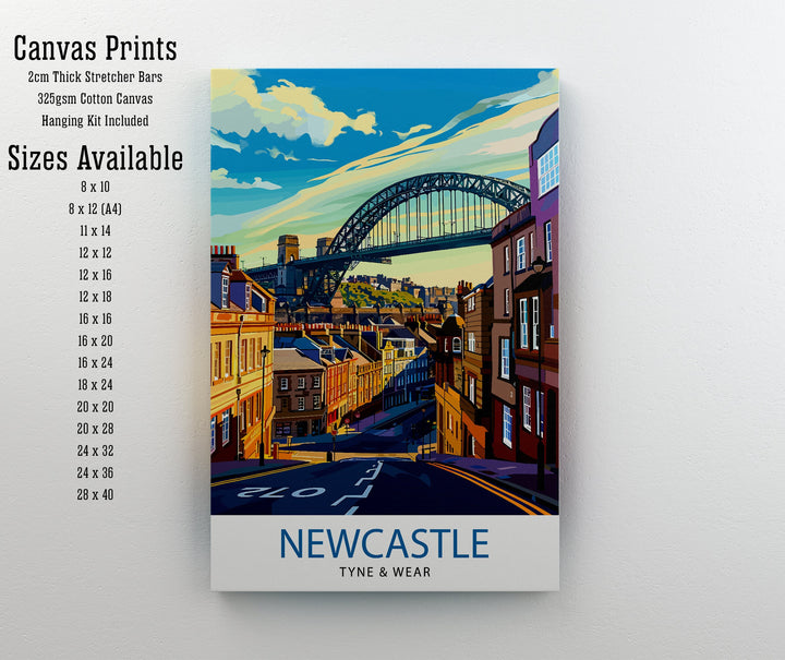 Newcastle upon Tyne Travel Print Newcastle Wall Decor Newcastle Poster England Travel Prints Newcastle Art Print Newcastle Illustration